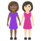 Women Holding Hands- Medium-Dark Skin Tone- Light Skin Tone emoji on Emojione